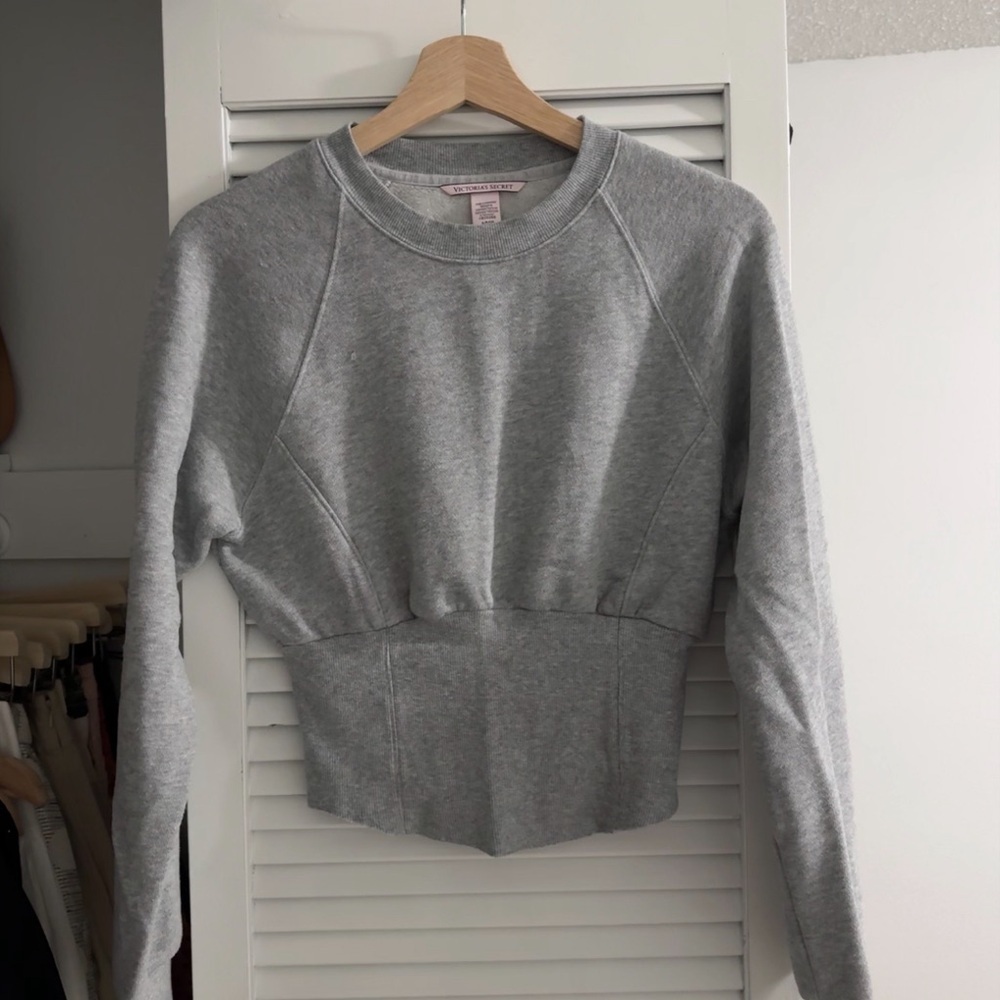 Victoria’s Secret Corset Sweatshirt | Gray Sculpted Fit | Size S